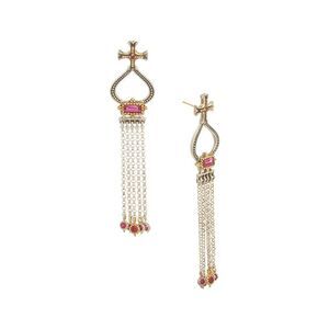 Konstantino Dome Silver & 18K Corundum Tassel Earrings